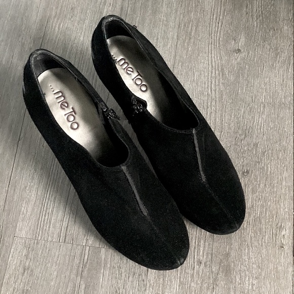 Me Too Women’s Suede Leather Ankle Zip Platform Heel Booties - Picture 6 of 16